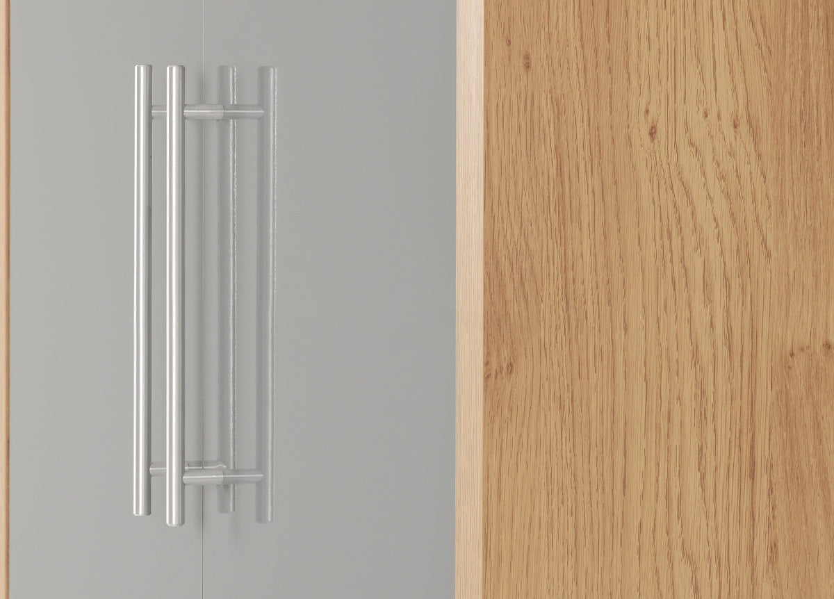 Seville 2 Door Wardrobe - Grey Gloss/Light Oak Effect Veneer - view 4