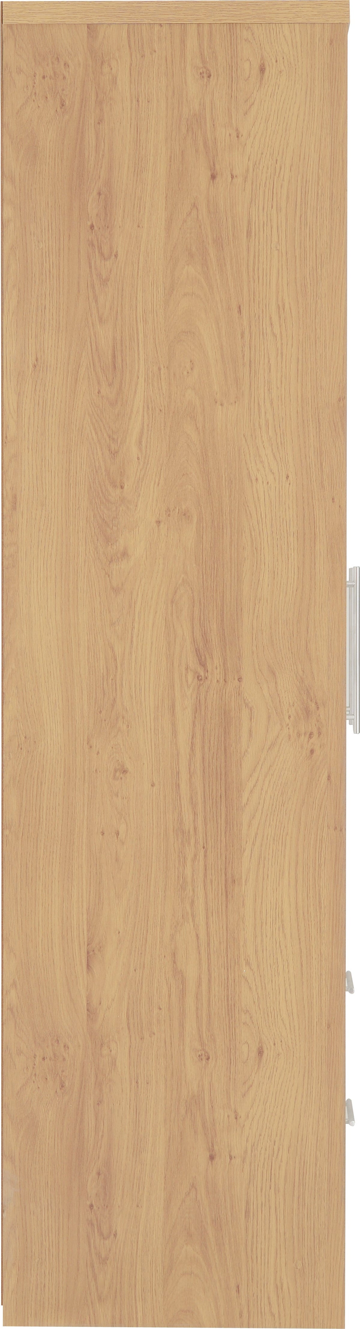 Seville 3 Door 2 Drawer Wardrobe - White Gloss/Light Oak Effect Veneer - view 7