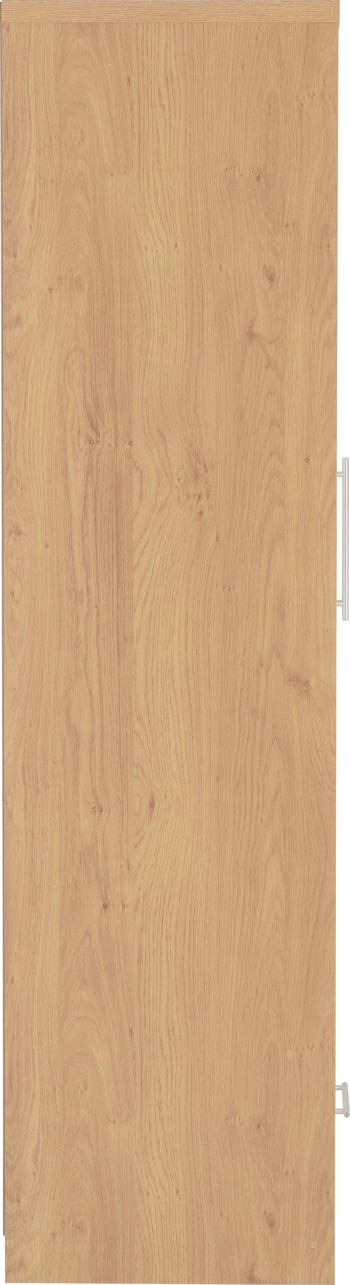 Seville 2 Door 1 Drawer Wardrobe - White Gloss/Light Oak Effect Veneer - view 7