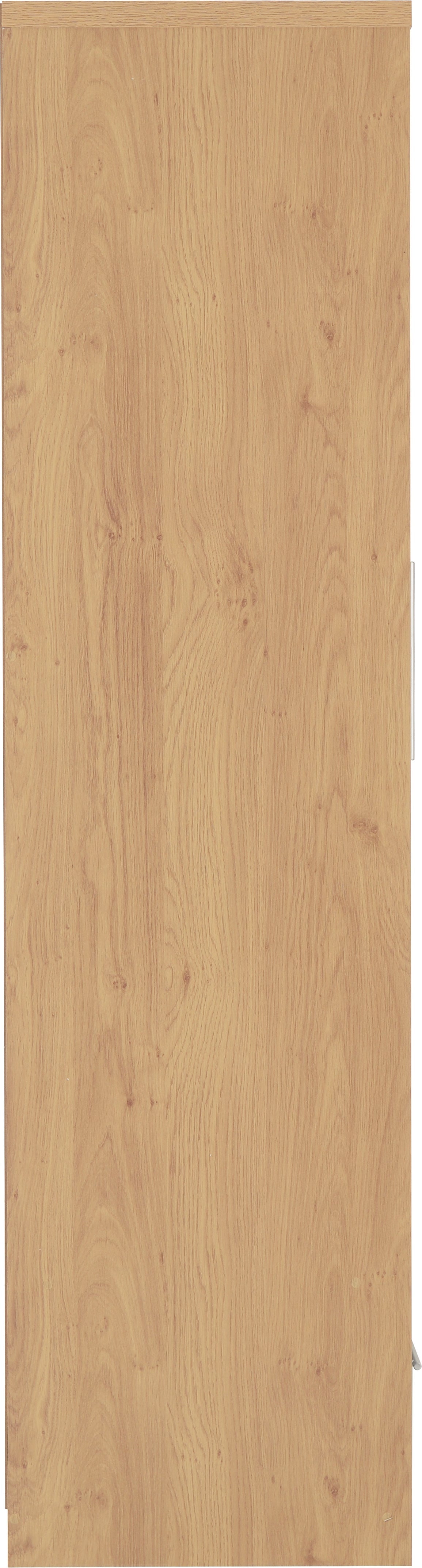 Seville 2 Door 1 Drawer Wardrobe - Grey Gloss/Light Oak Effect Veneer - view 7