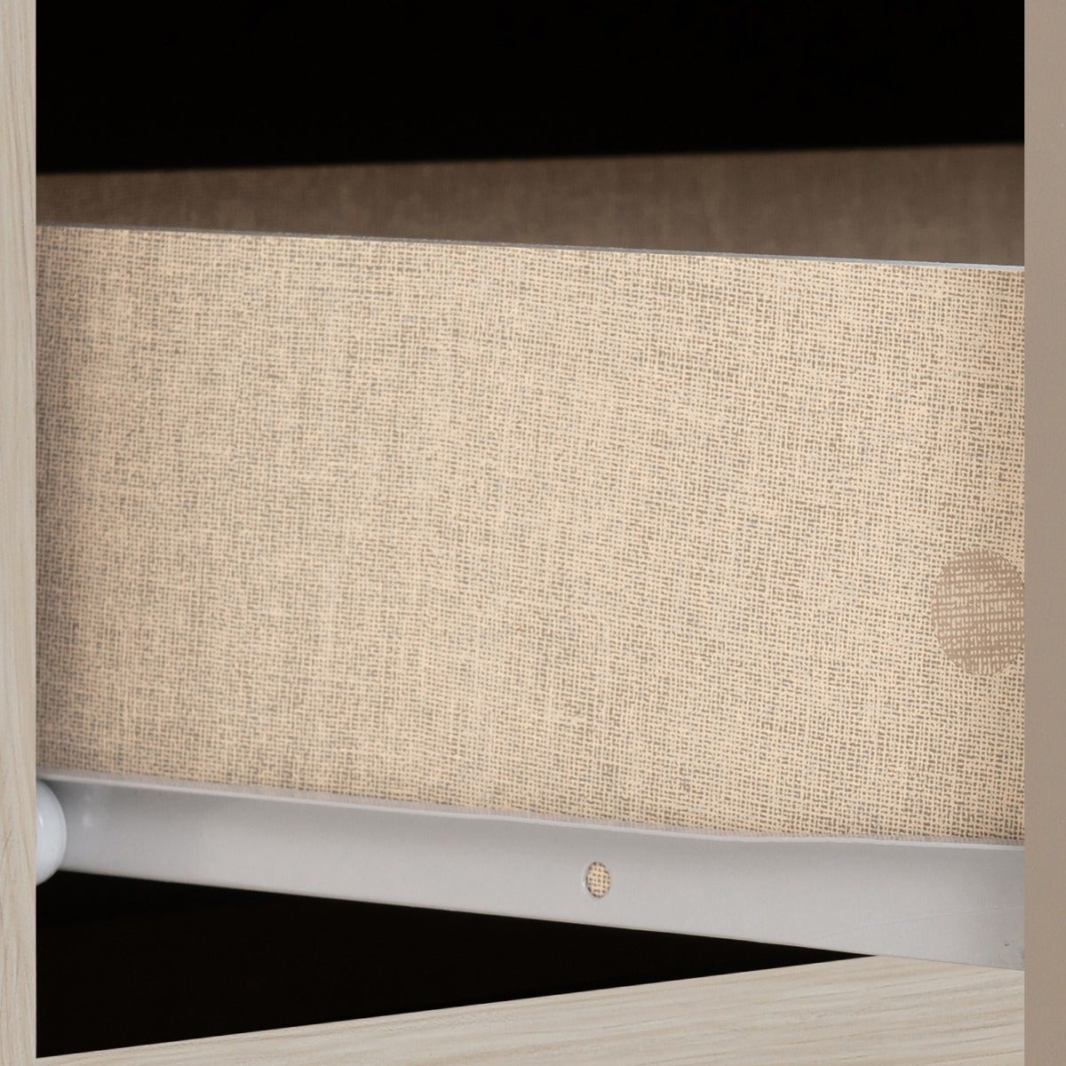 Nevada 4 Door 2 Drawer Wardrobe - Oyster Gloss/Light Oak Effect Veneer - view 8