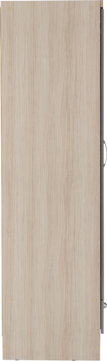 Nevada Mirrored 2 Door Wardrobe - Grey Gloss/Light Oak Effect Veneer - view 5
