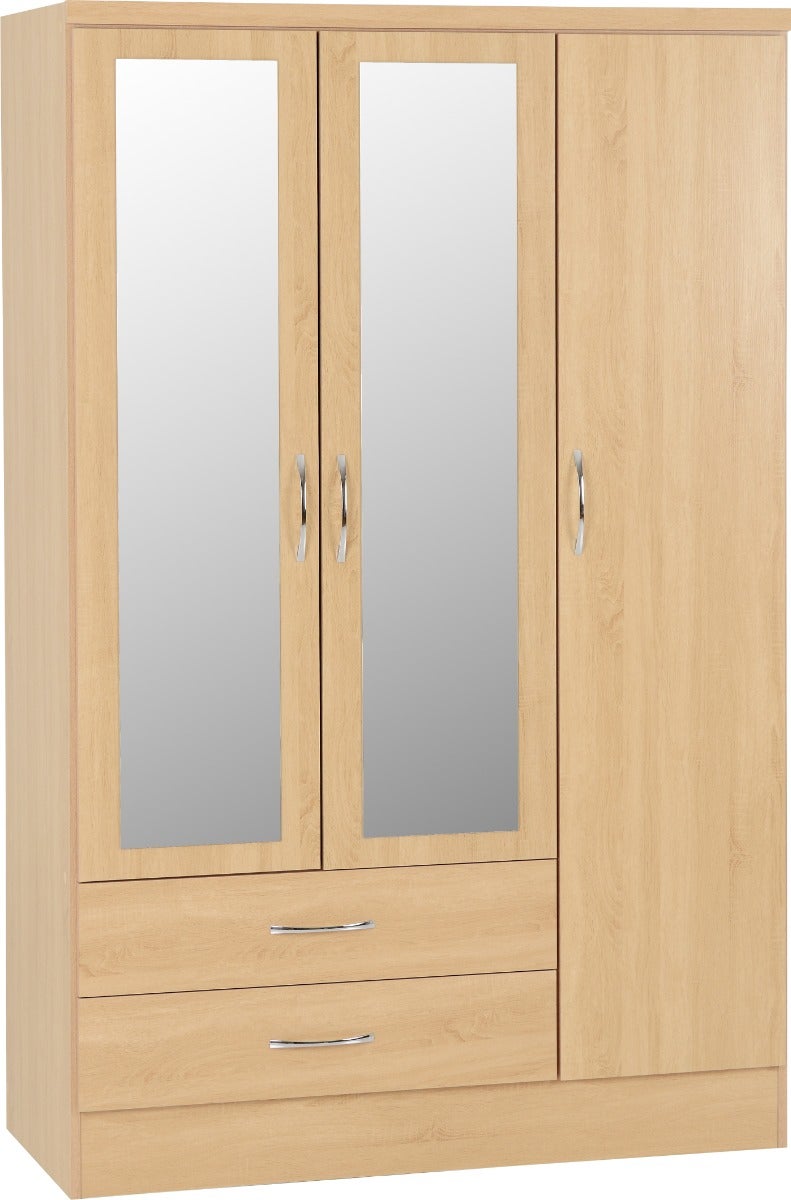 Nevada 3 Door 2 Drawer Wardrobe - Sonoma Oak Effect - view 2