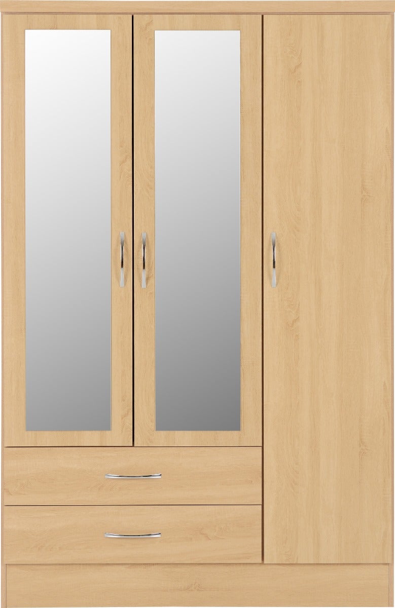 Nevada 3 Door 2 Drawer Wardrobe - Sonoma Oak Effect - view 3