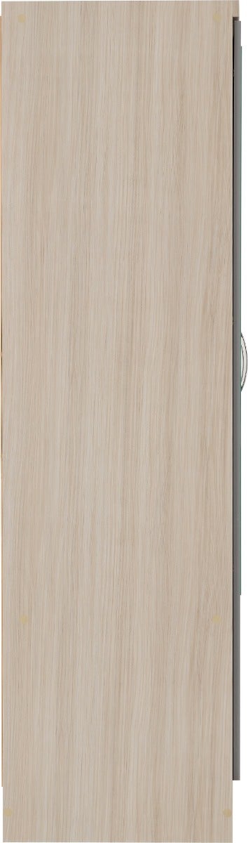 Nevada 6 Door 2 Drawer Wardrobe - Grey Gloss/Light Oak Effect Veneer - view 5