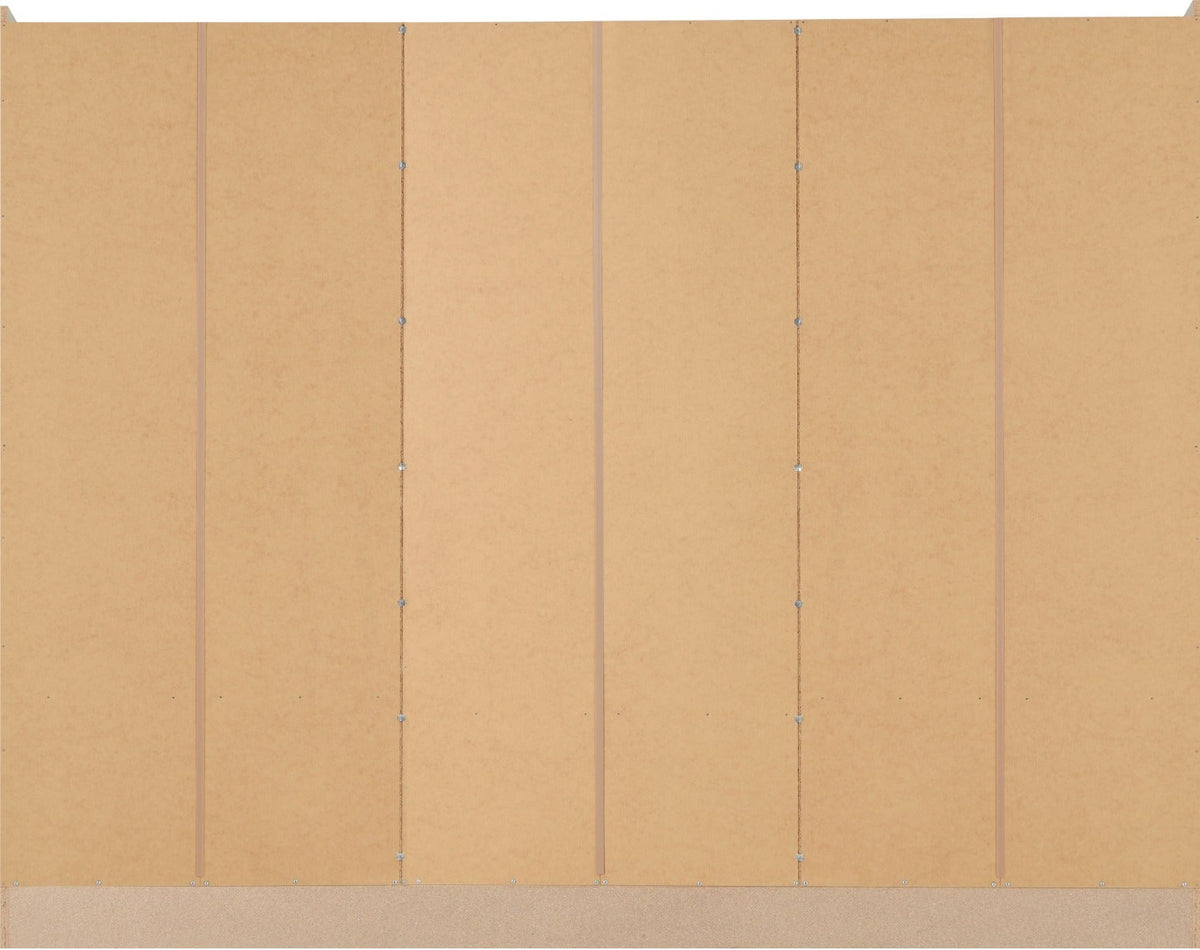 Nevada 6 Door 2 Drawer Wardrobe - Oyster Gloss/Light Oak Effect Veneer - view 6