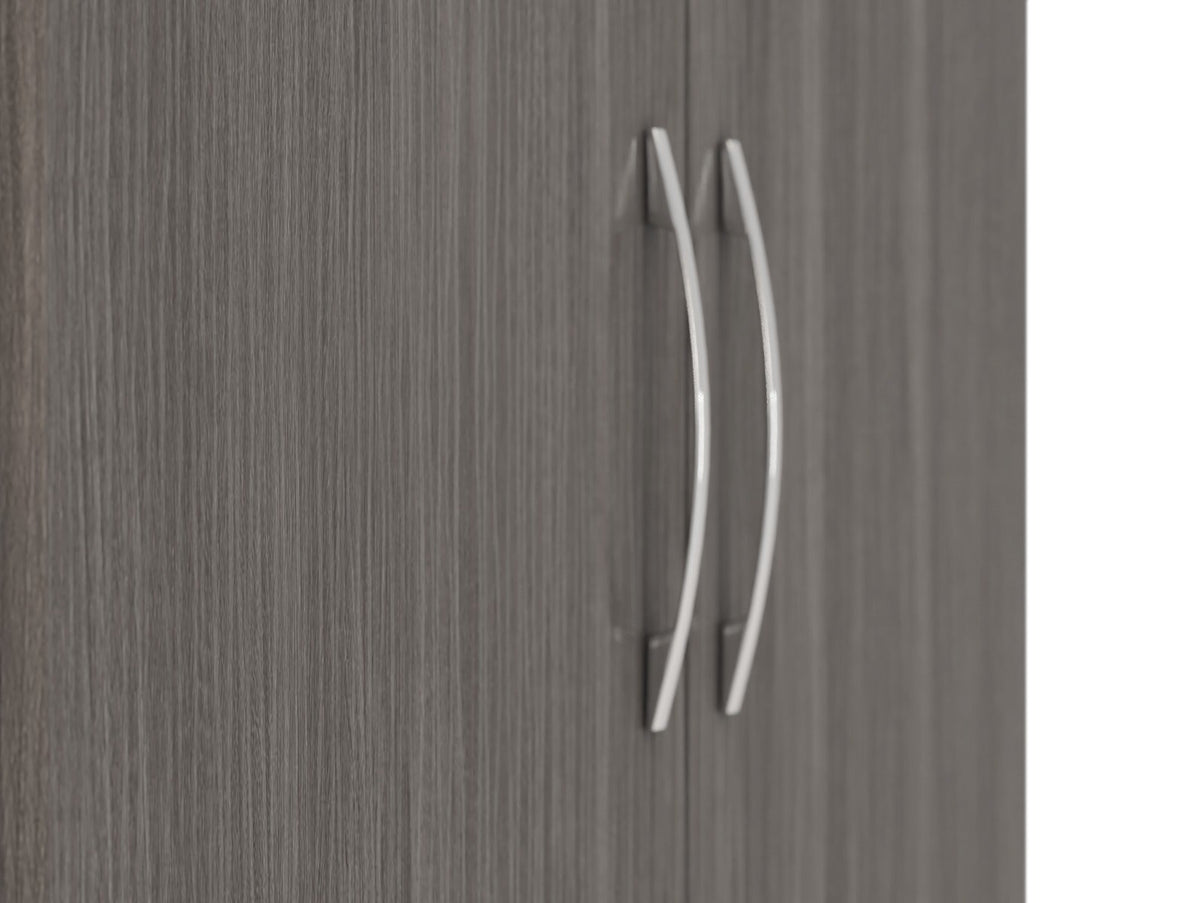 Nevada 2 Door 1 Drawer Wardrobe - Black Wood Grain - view 7