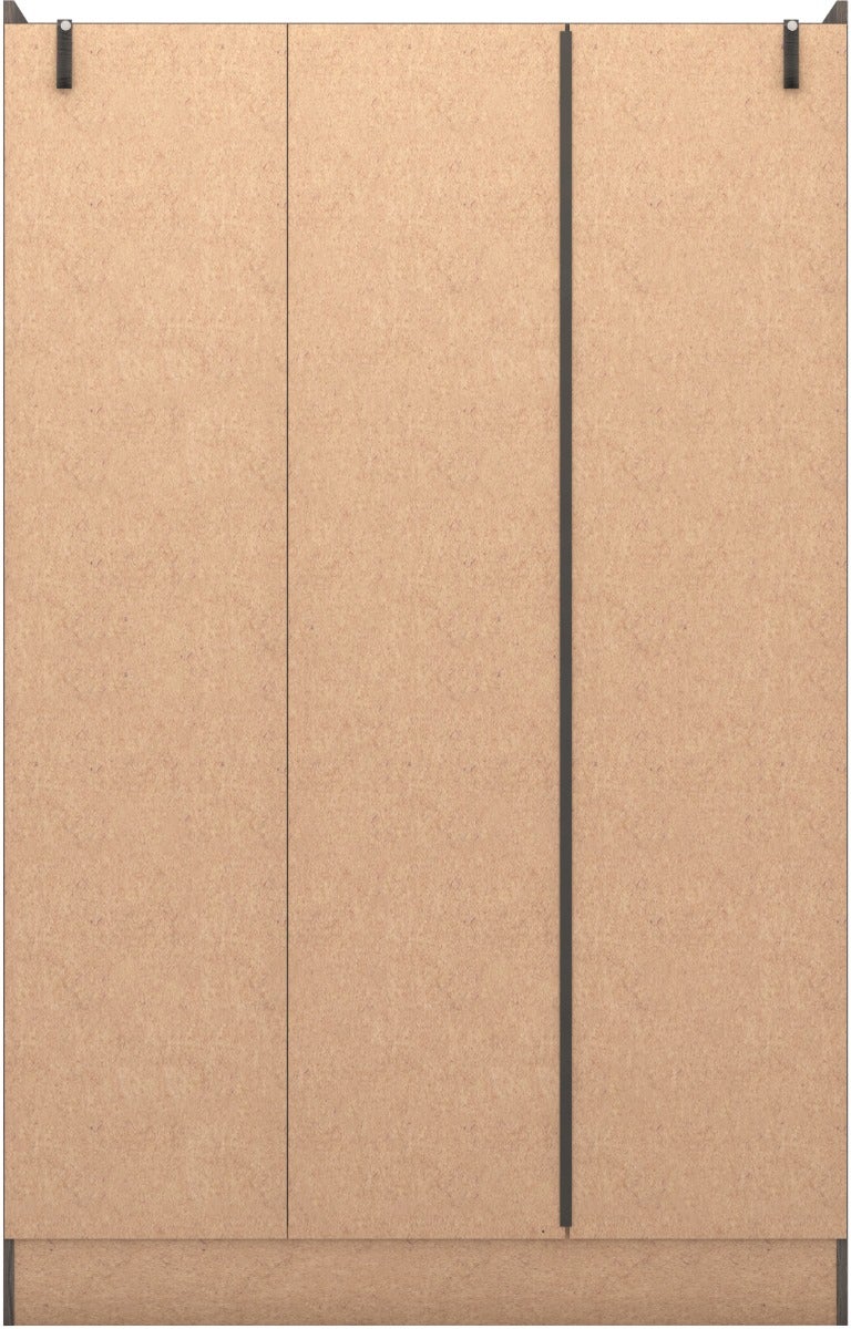 Nevada 3 Door 2 Drawer Wardrobe - Black Wood Grain - view 6