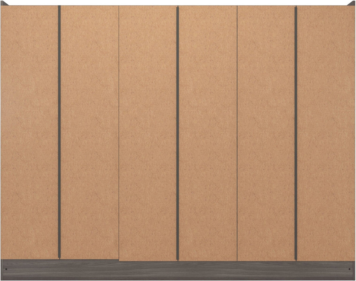 Nevada 6 Door 2 Drawer Wardrobe - Black Wood Grain - view 11