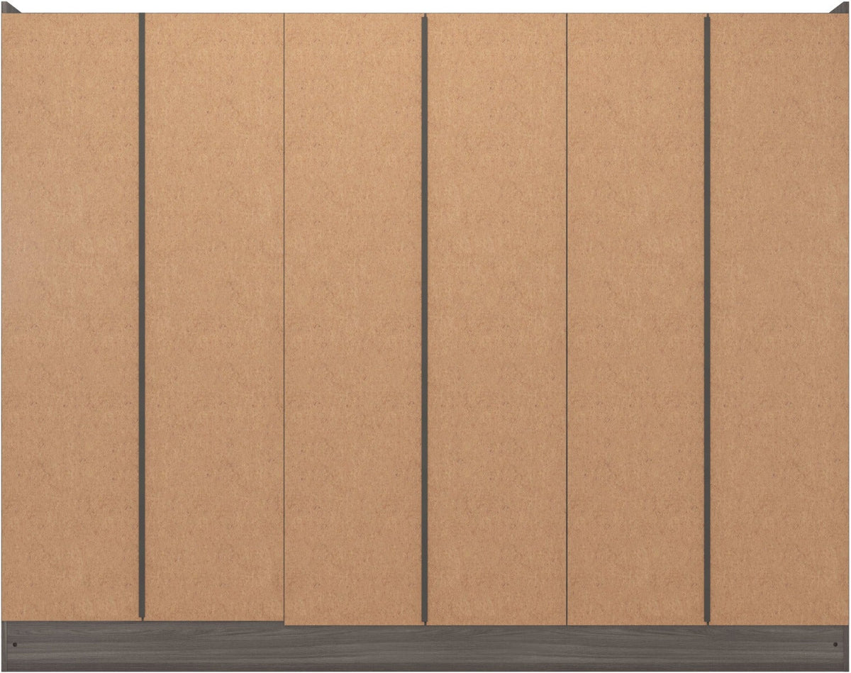 Nevada 6 Door 2 Drawer Wardrobe - Black Wood Grain - view 10