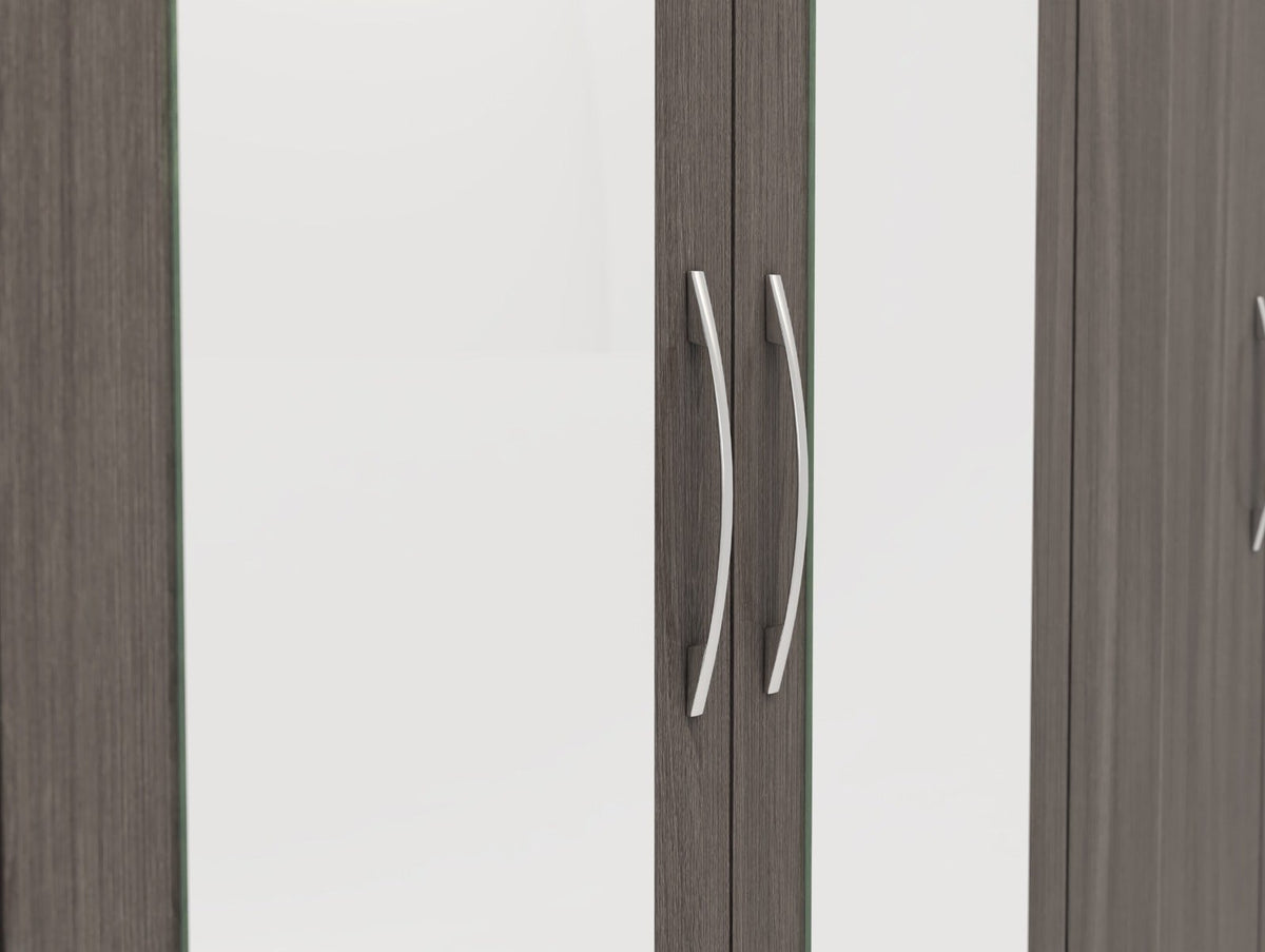 Nevada 6 Door 2 Drawer Wardrobe - Black Wood Grain - view 12
