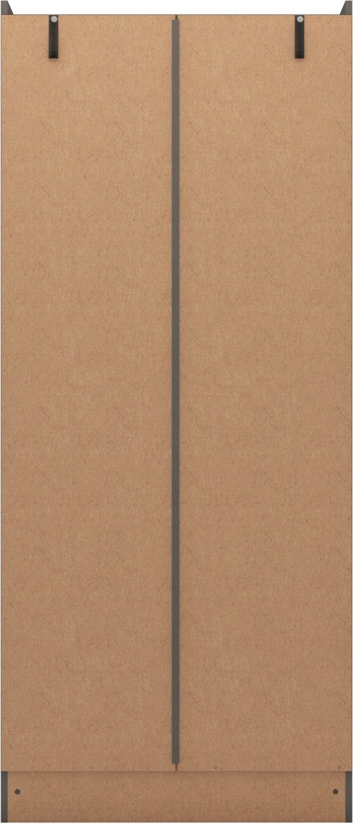 Nevada 2 Door 1 Drawer Wardrobe - 3D Effect Grey - view 6