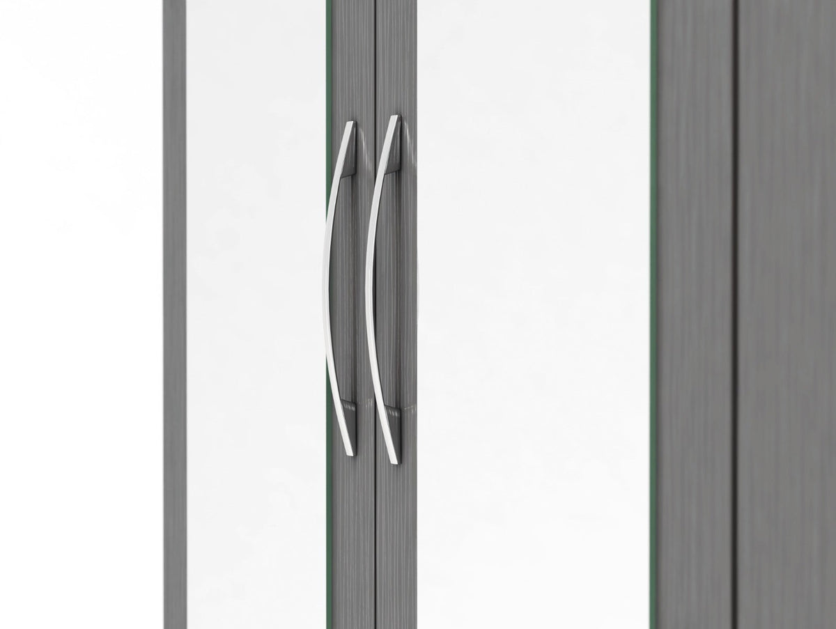 Nevada 3 Door 2 Drawer Wardrobe - 3D Effect Grey - view 7