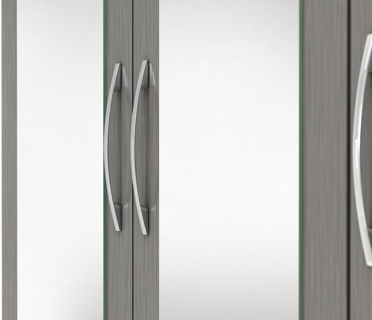 Nevada 4 Door 2 Drawer Wardrobe - 3D Effect Grey - view 7