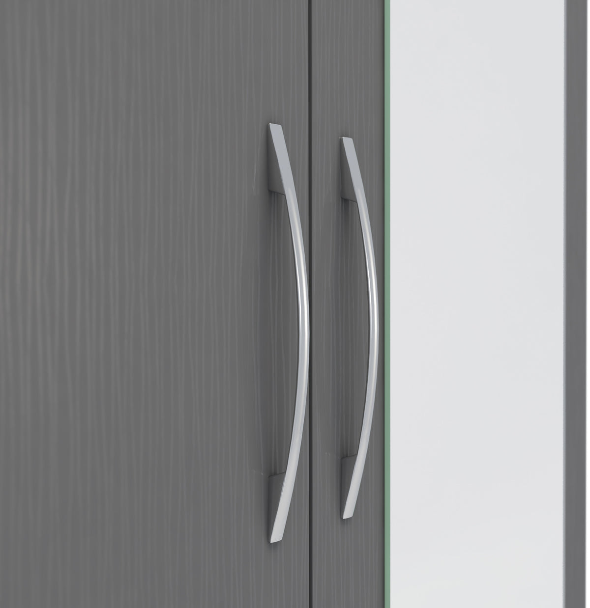 Nevada Mirrored 2 Door Wardrobe - 3D Effect Grey - view 5