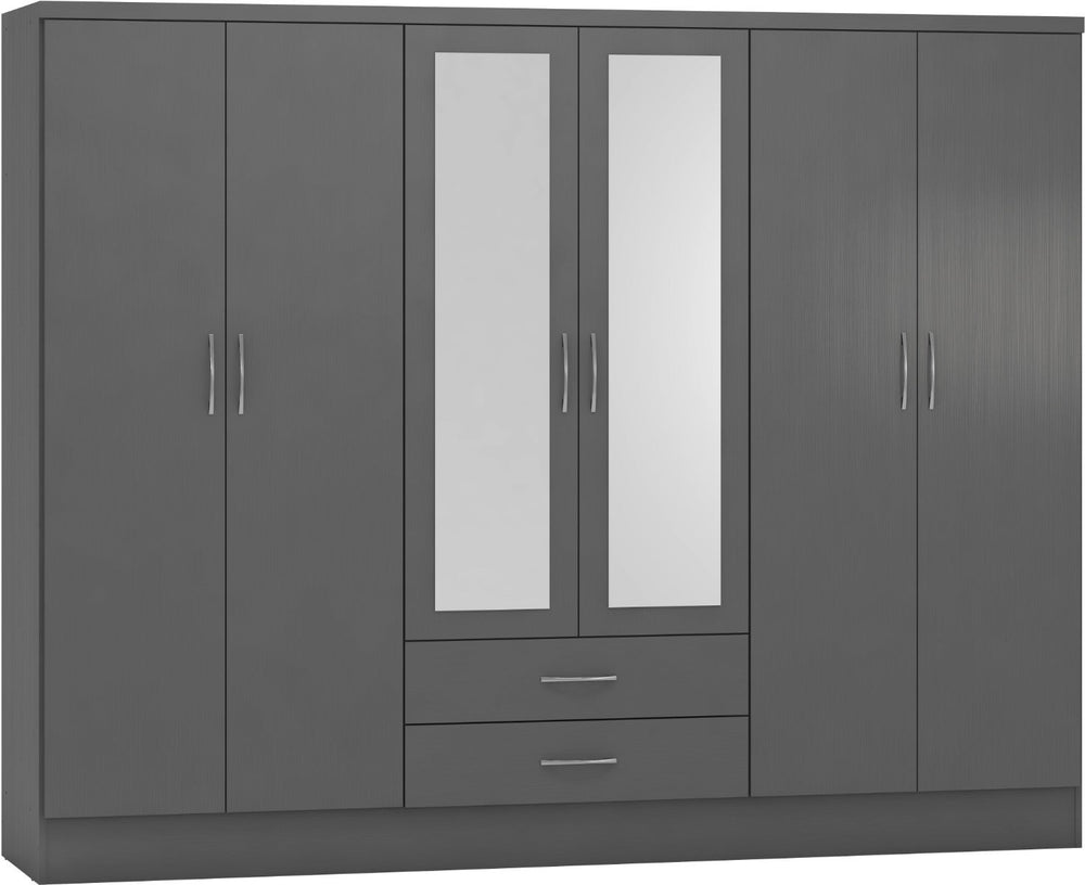 Nevada 6 Door 2 Drawer Wardrobe