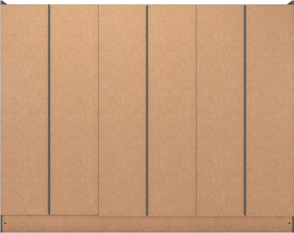 Nevada 6 Door 2 Drawer Wardrobe - 3D Effect Grey - view 10