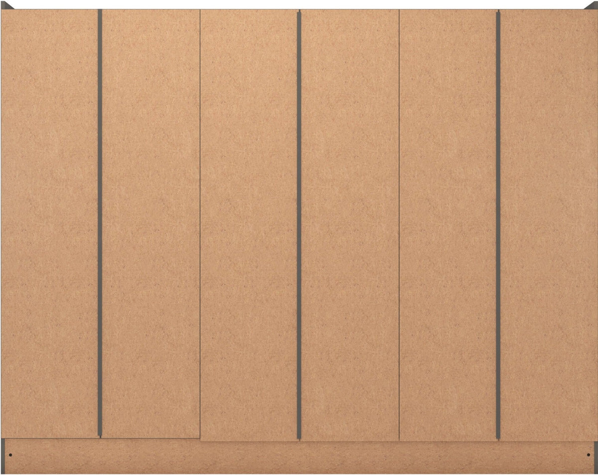 Nevada 6 Door 2 Drawer Wardrobe - 3D Effect Grey - view 9