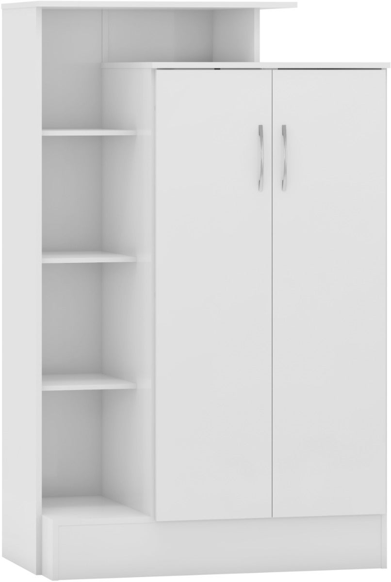 Nevada Petite Open Shelf Wardrobe - White Gloss - view 2