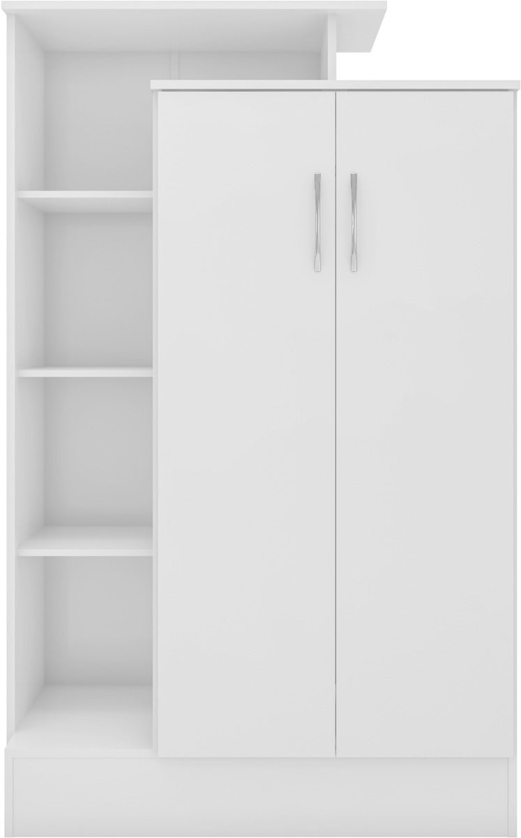 Nevada Petite Open Shelf Wardrobe - White Gloss - view 3
