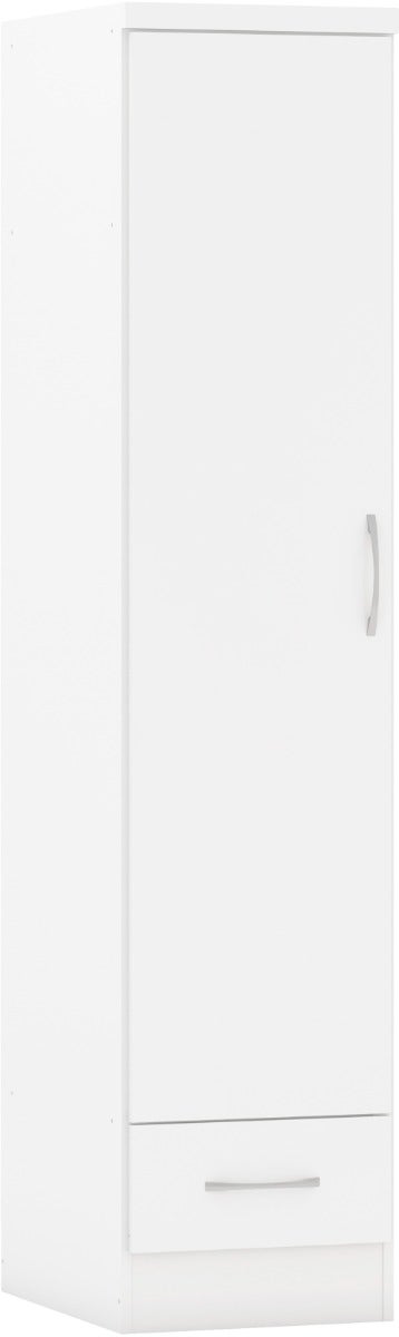 Nevada 1 Door 1 Drawer Wardrobe - White Gloss - view 2