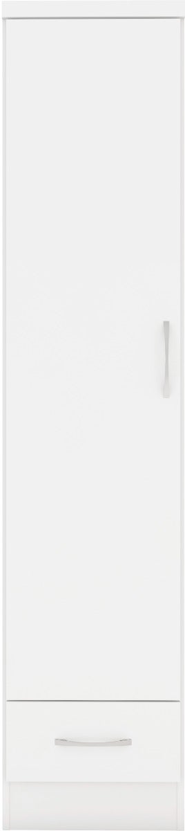 Nevada 1 Door 1 Drawer Wardrobe - White Gloss - view 3