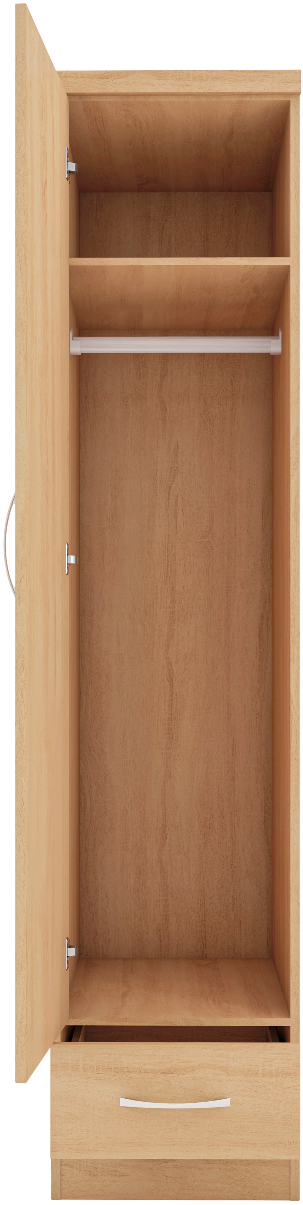 Nevada 1 Door 1 Drawer Wardrobe - Sonoma Oak Effect - view 8