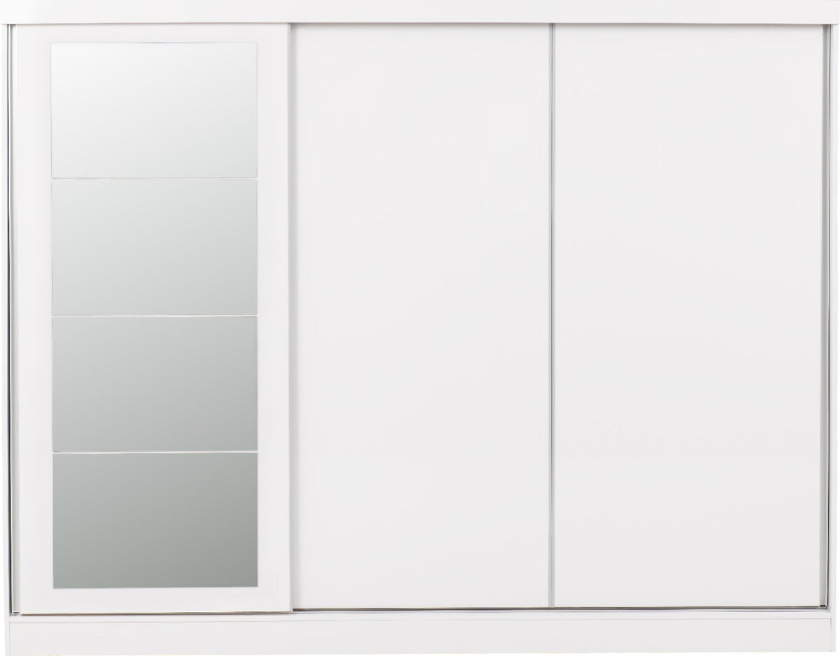 Nevada 3 Door Slider Wardrobe - White Gloss - view 5