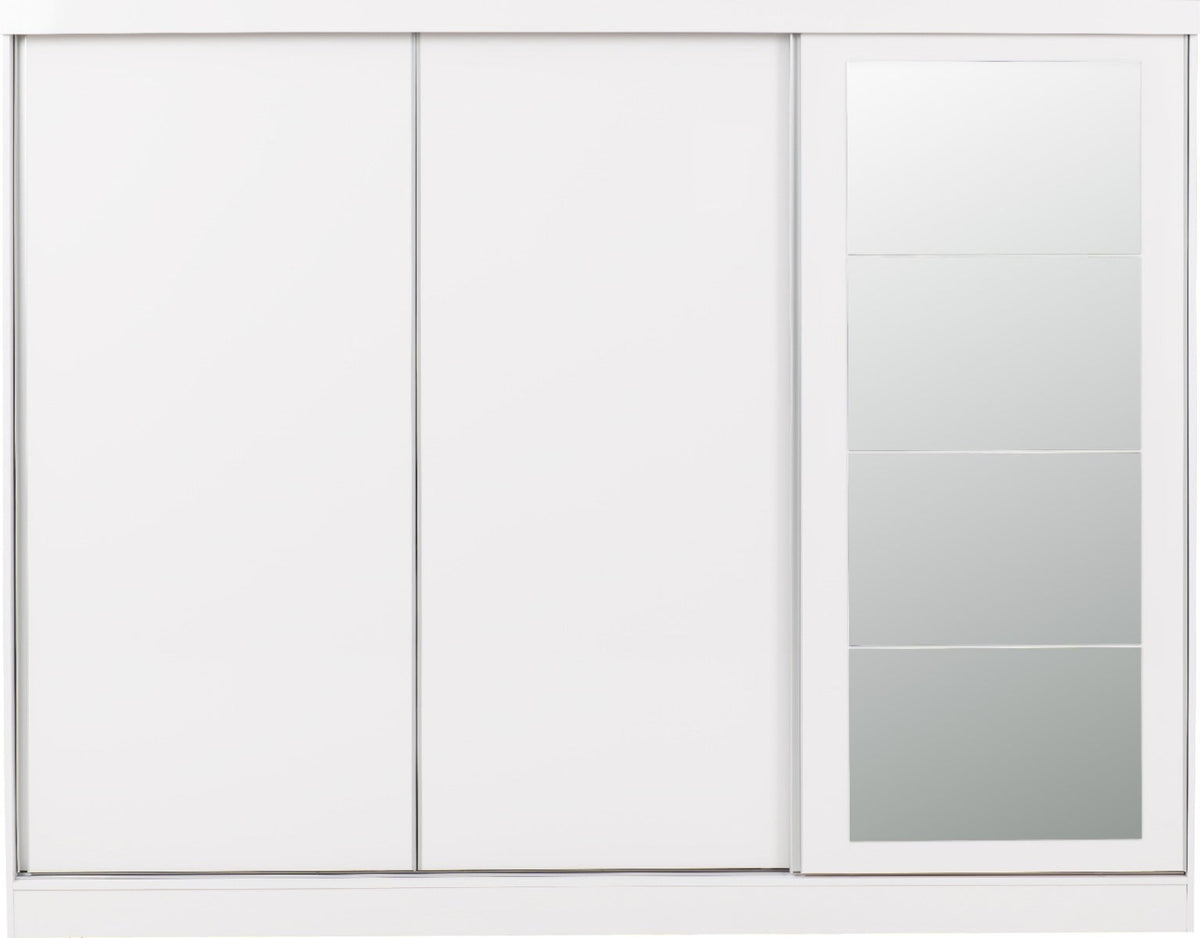 Nevada 3 Door Slider Wardrobe - White Gloss - view 6
