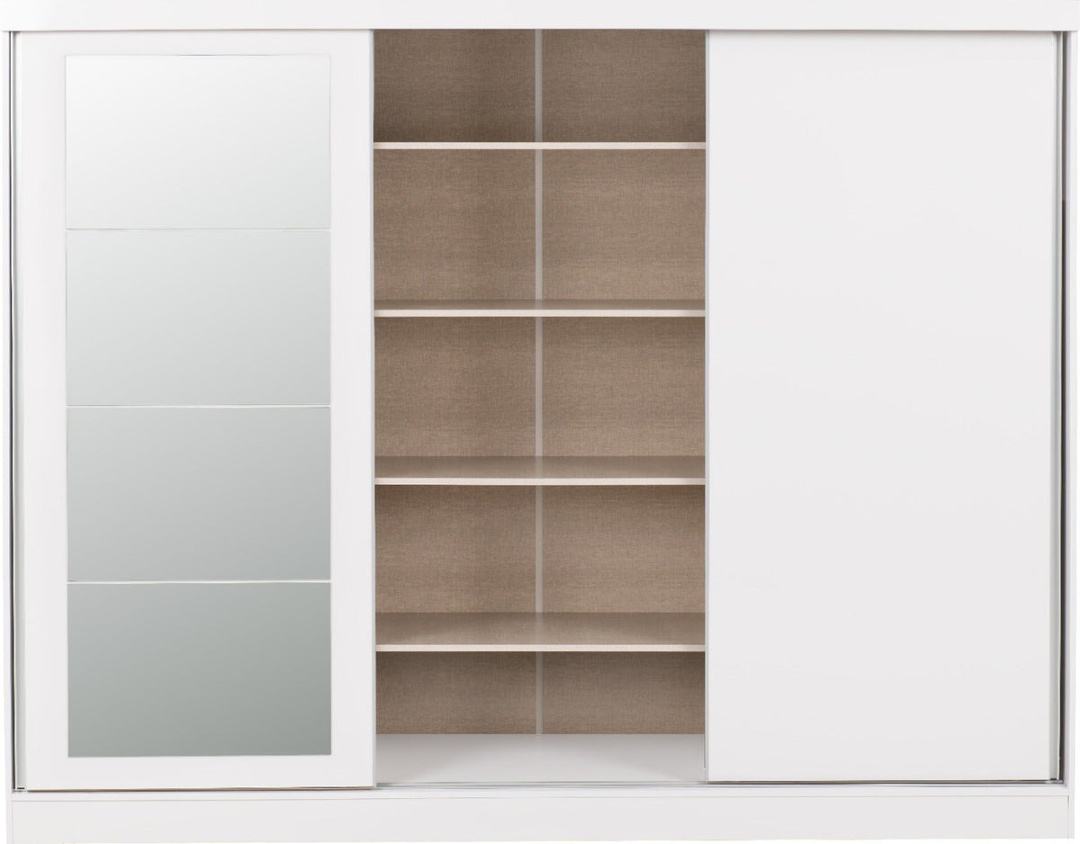 Nevada 3 Door Slider Wardrobe - White Gloss - view 10