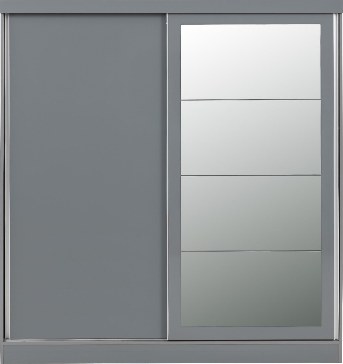 Nevada 2 Door Slider Wardrobe - Grey Gloss - view 3