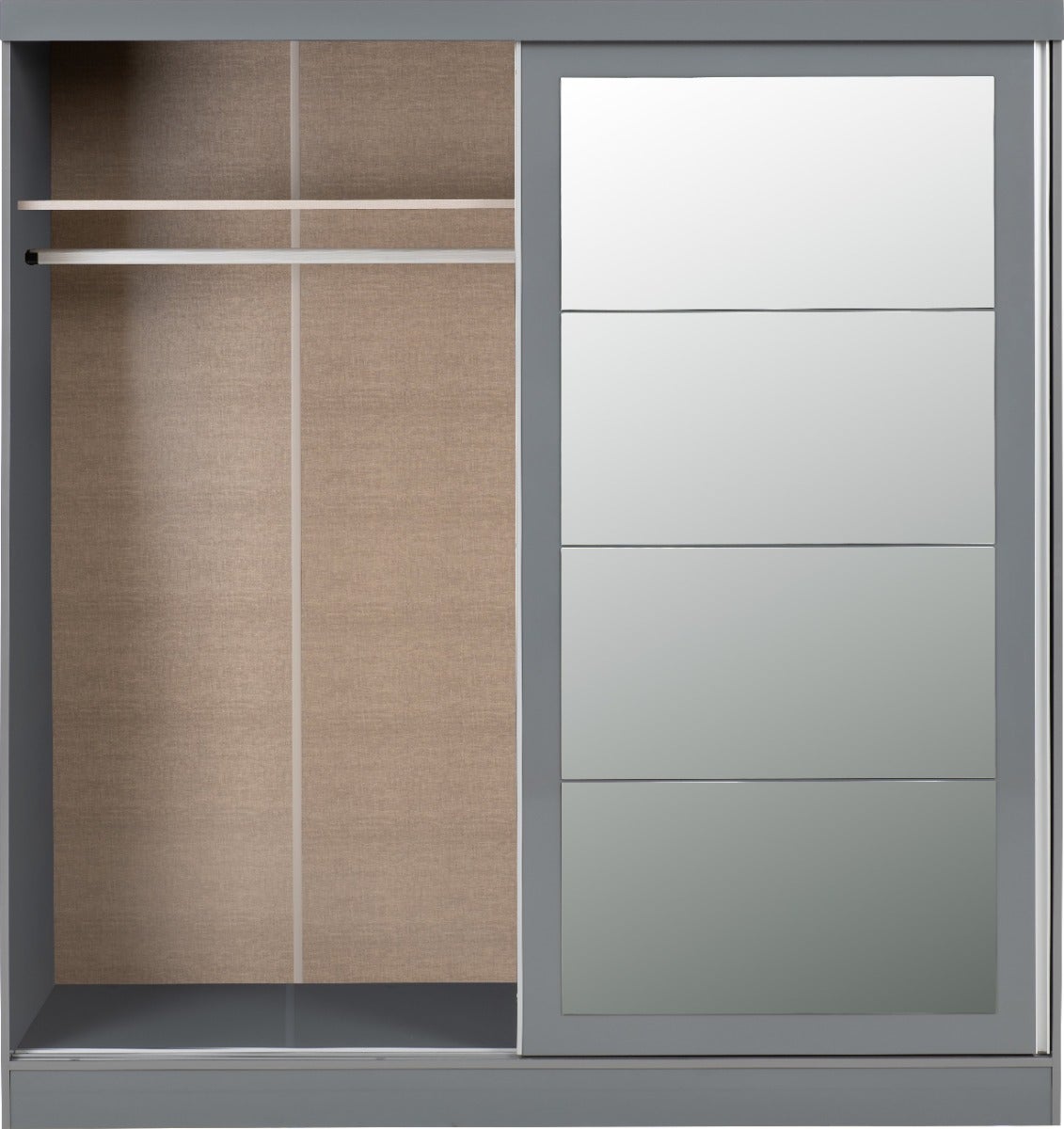 Nevada 2 Door Slider Wardrobe - Grey Gloss - view 5