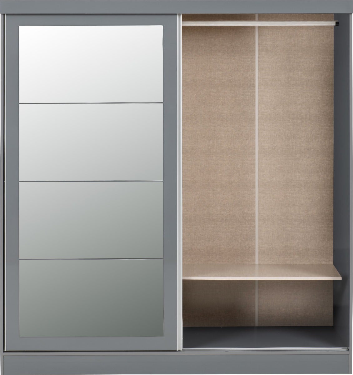 Nevada 2 Door Slider Wardrobe - Grey Gloss - view 6