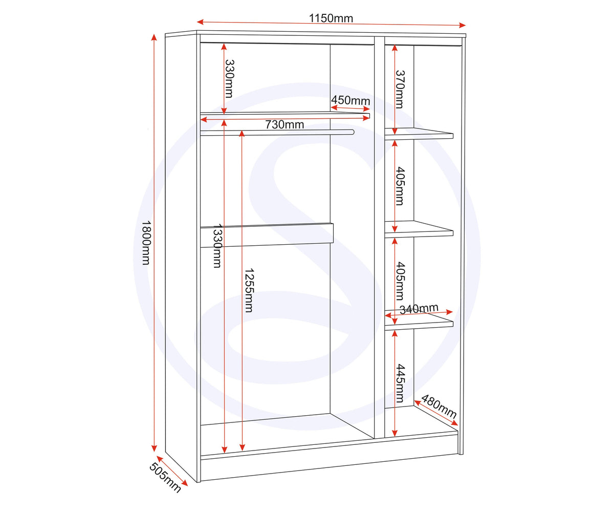 Malvern 3 Door Wardrobe - White - view 3