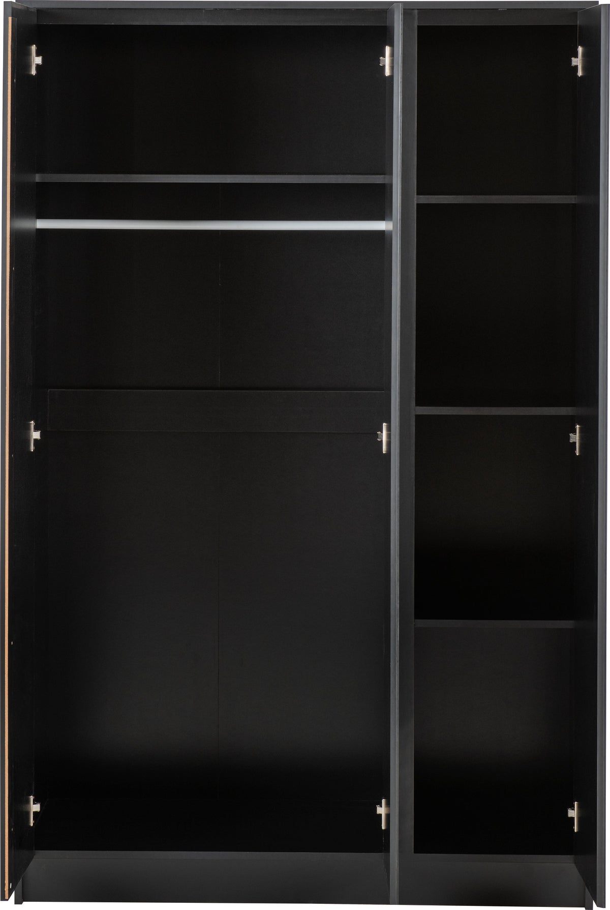 Malvern 3 Door Wardrobe - Black - view 8