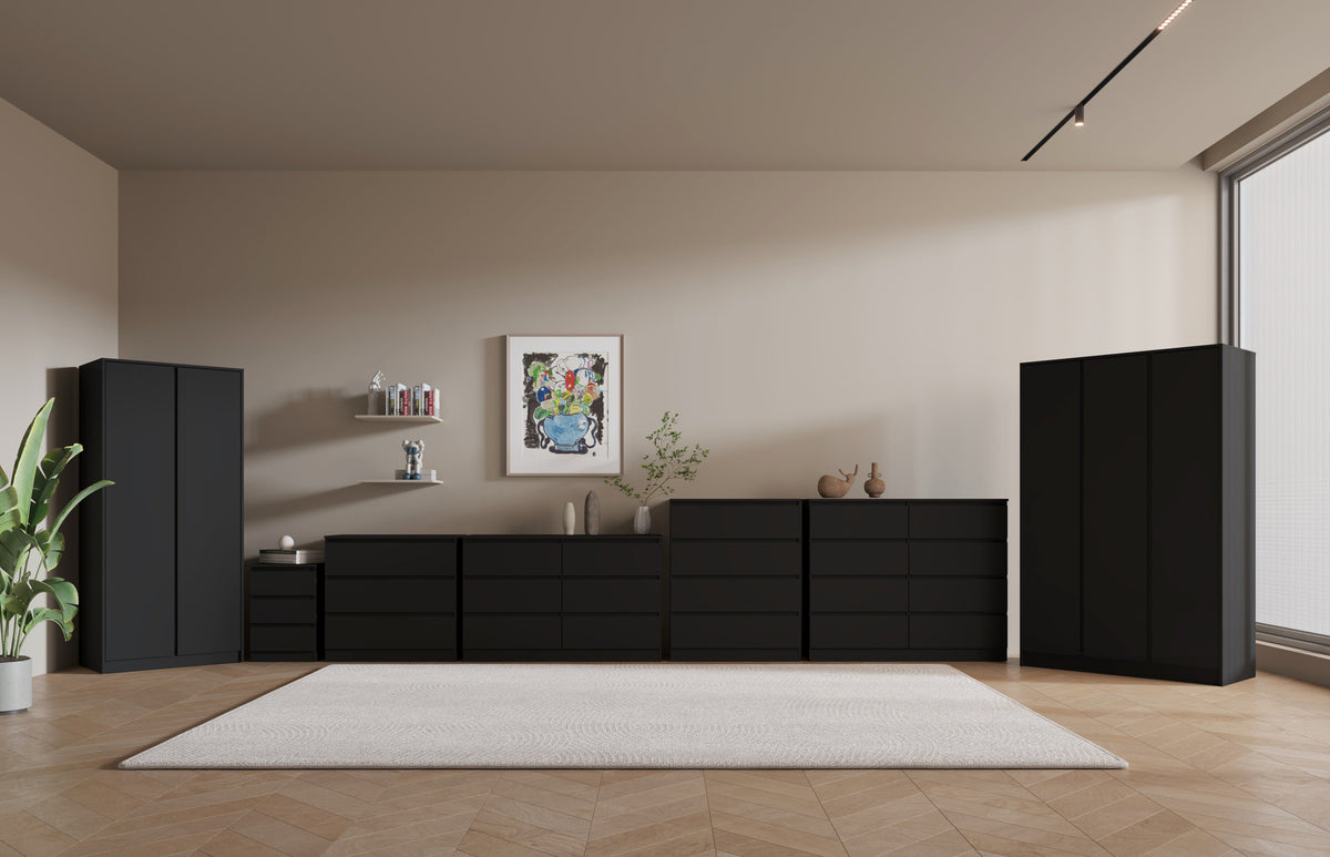 Malvern 3 Door Wardrobe - Black - view 4