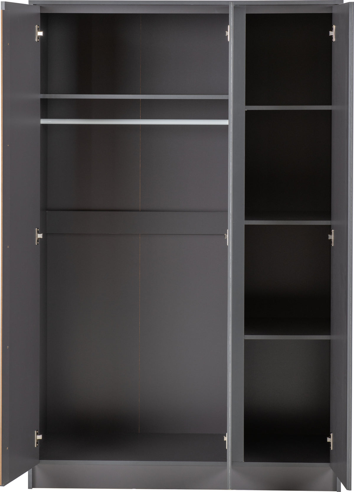 Malvern 3 Door Wardrobe - Grey - view 8