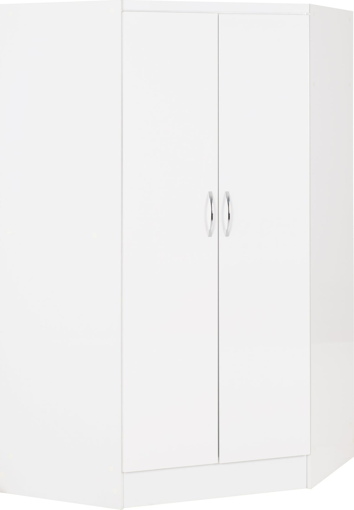 Nevada 2 Door Corner Wardrobe - White Gloss - view 12