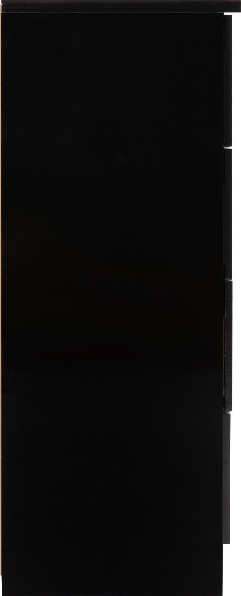 Nevada 5 Drawer Low Wardrobe - Black Gloss - view 5