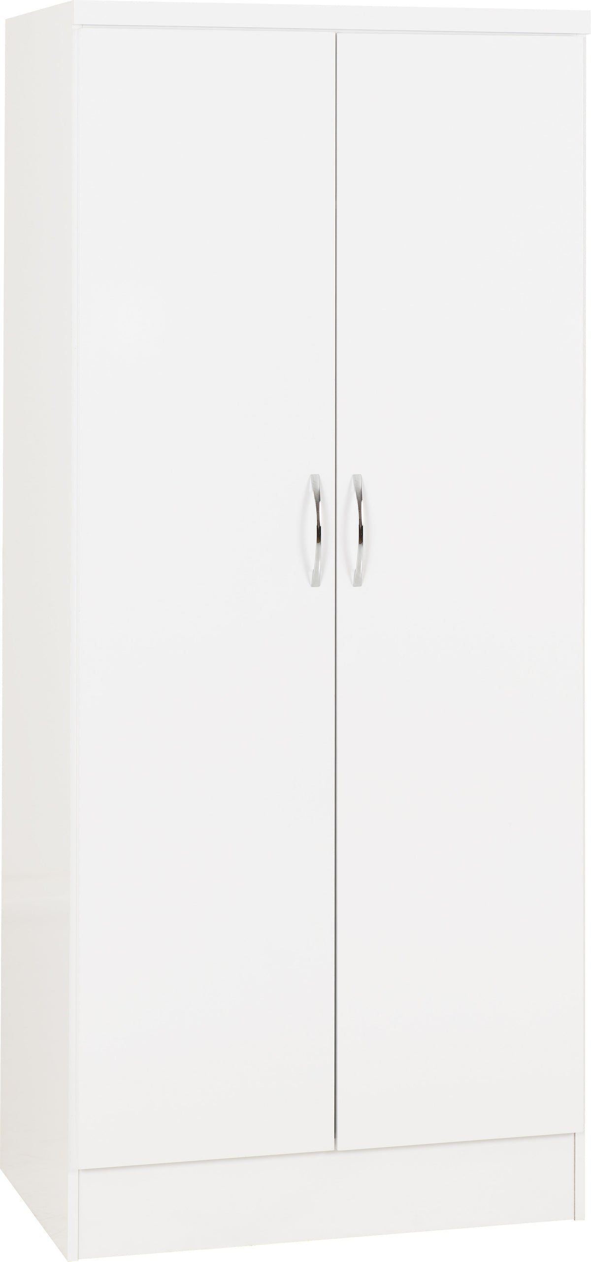Nevada 2 Door All Hanging Wardrobe - White Gloss - view 10