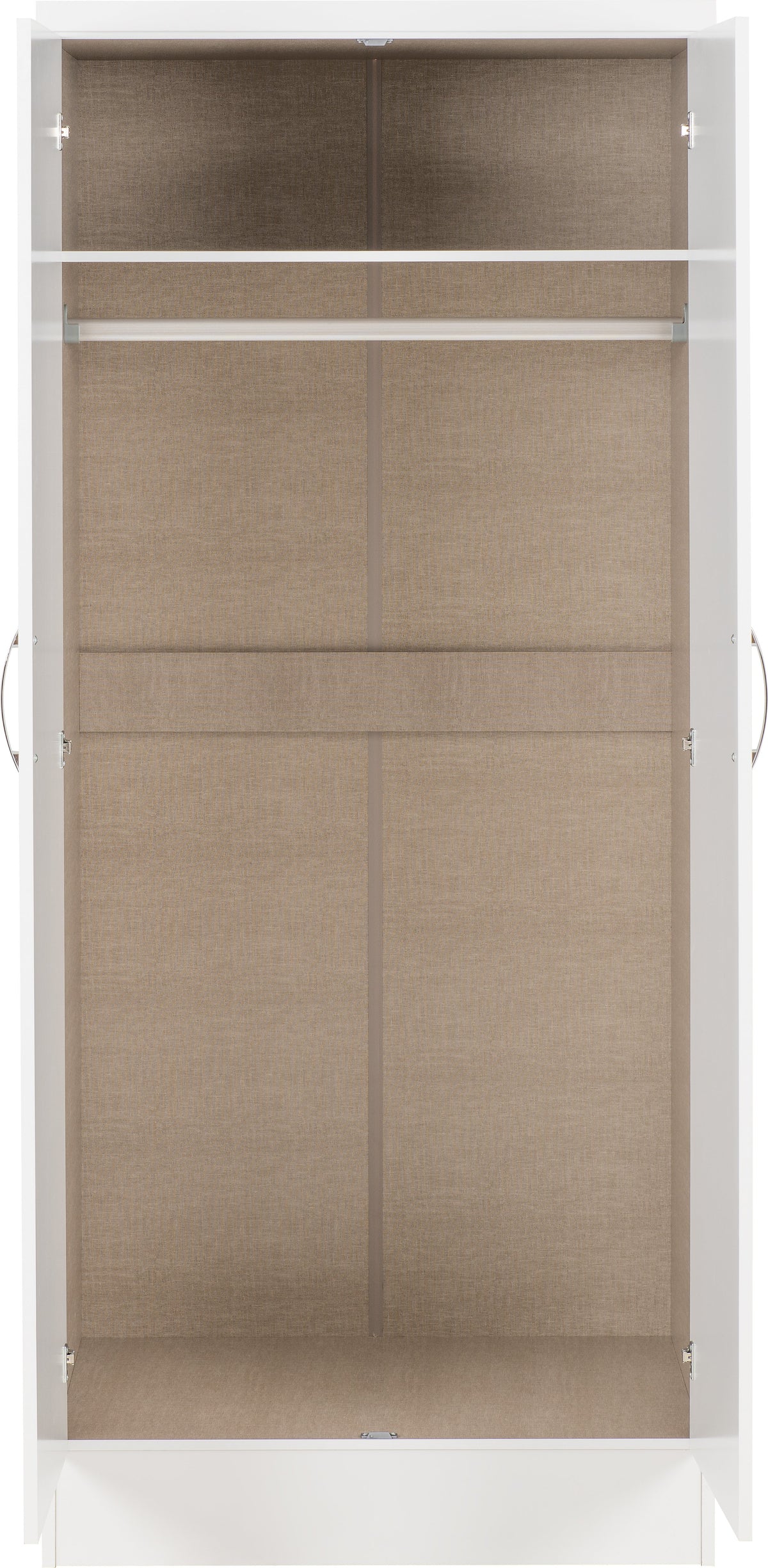 Nevada 2 Door All Hanging Wardrobe - White Gloss - view 8