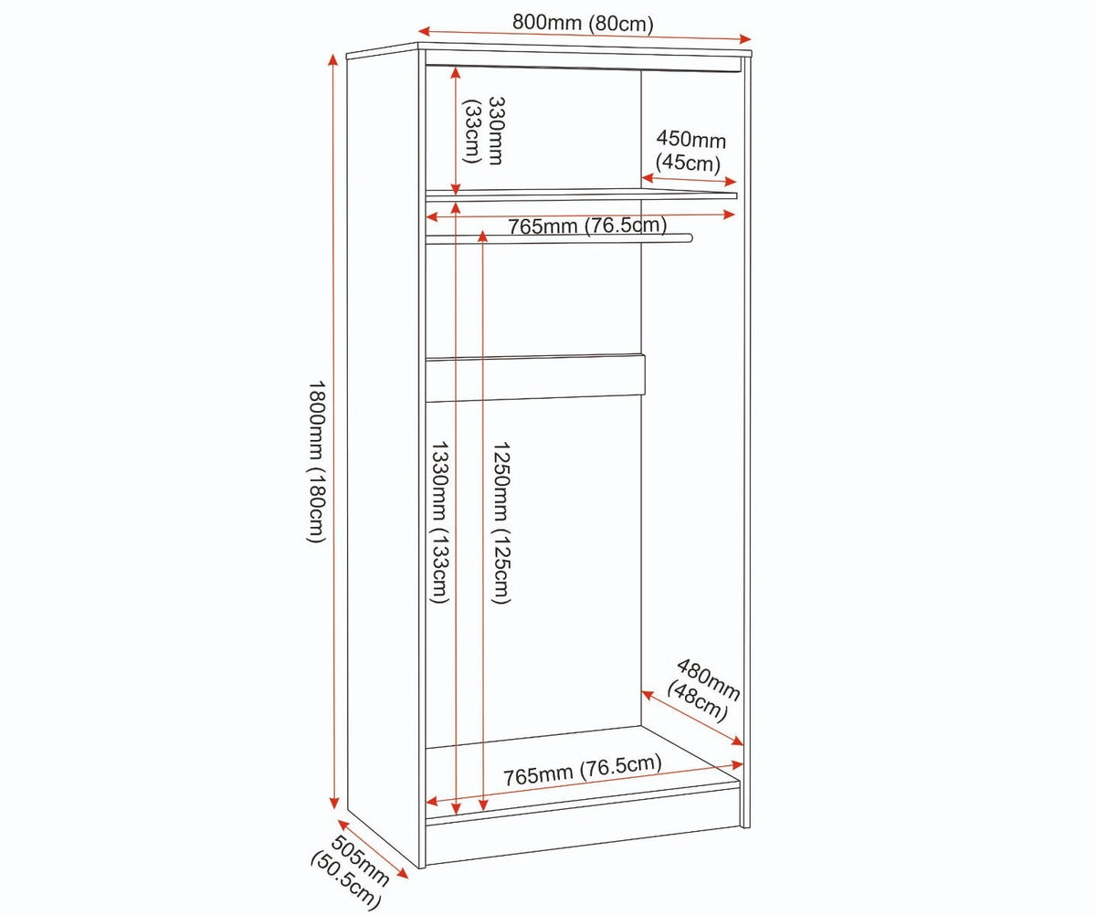 Malvern 2 Door Wardrobe - Urban Snow - view 10