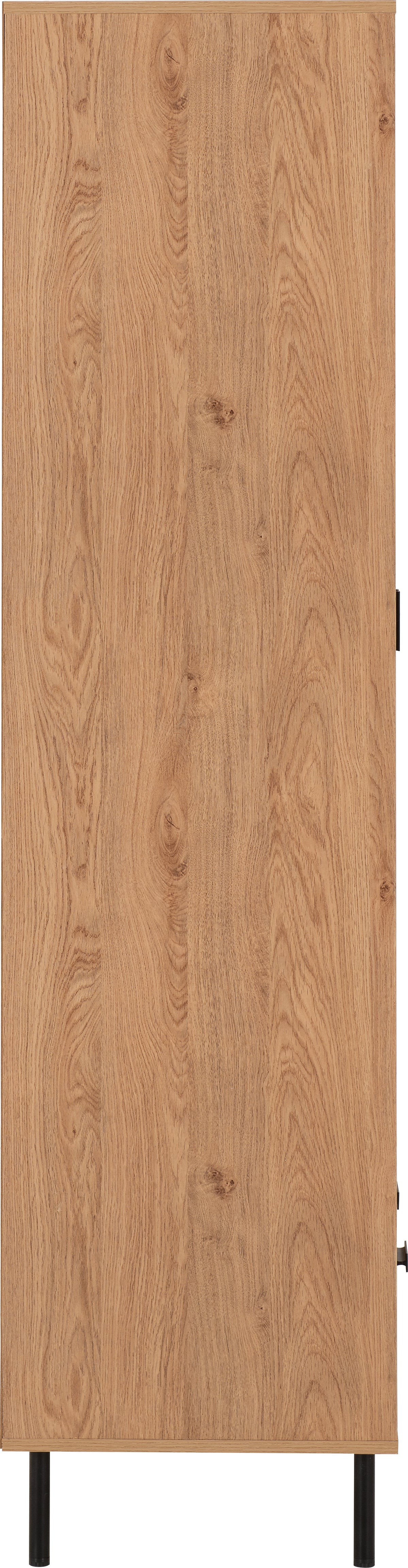 Leon 2 Door 1 Drawer Wardrobe - Medium Oak Effect - view 10