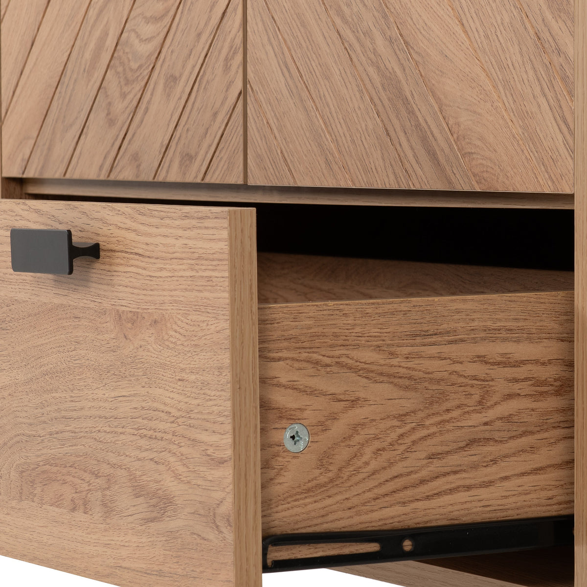 Leon 2 Door 1 Drawer Wardrobe - Medium Oak Effect - view 8