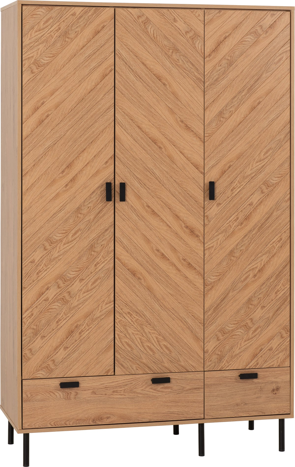 Leon 3 Door 2 Drawer Wardrobe - Medium Oak Effect - view 11