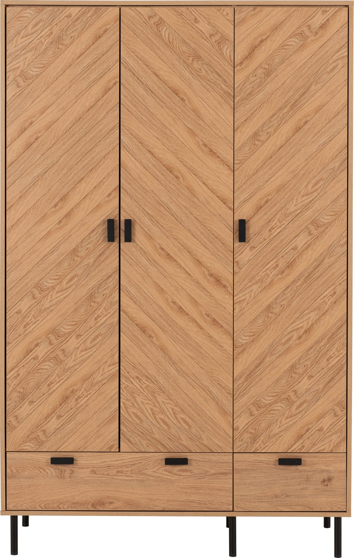 Leon 3 Door 2 Drawer Wardrobe - Medium Oak Effect - view 10