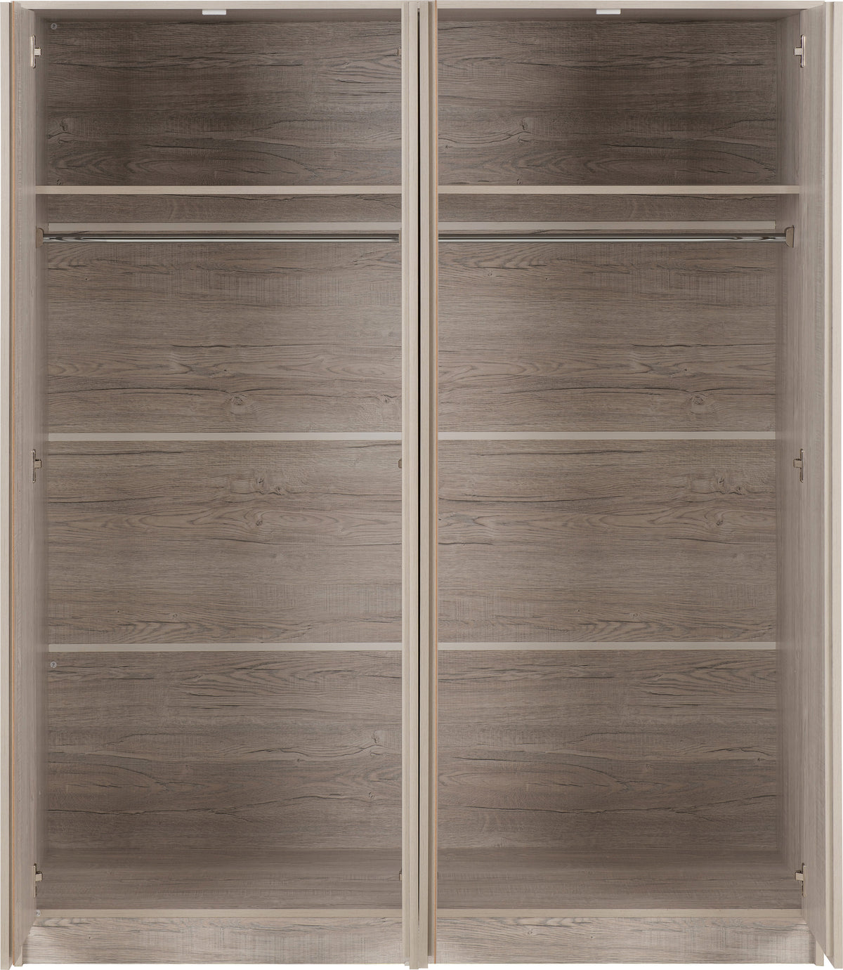 Malvern 4 Door Wardrobe - Urban Snow - view 8