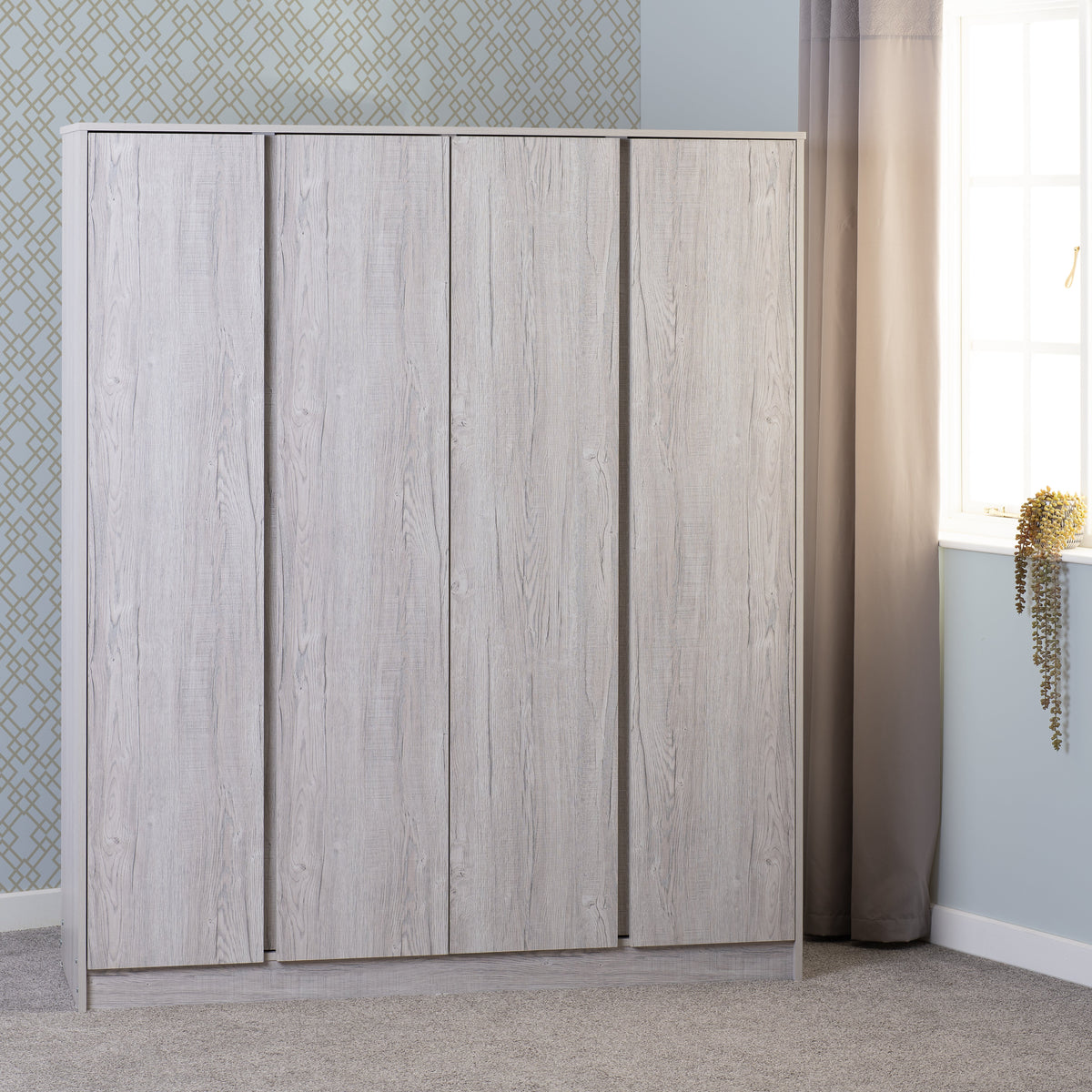Malvern 4 Door Wardrobe - Urban Snow - view 4