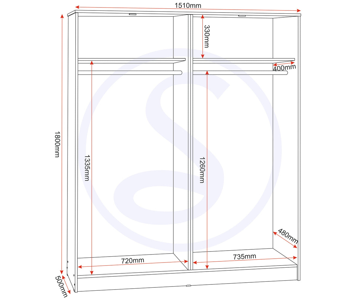 Malvern 4 Door Wardrobe - Urban Snow - view 3