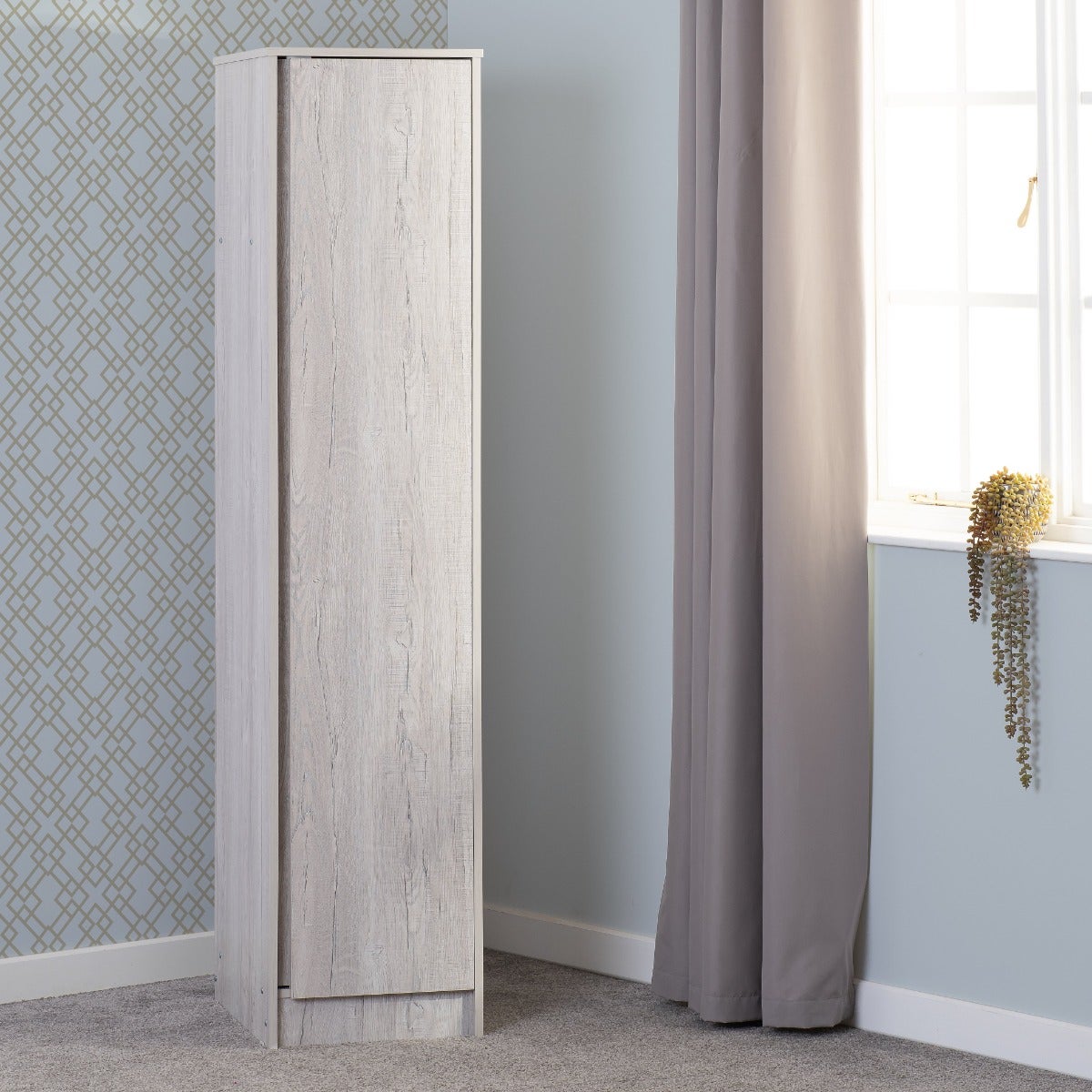 Malvern 1 Door Wardrobe - Urban Snow - view 8